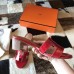 Hermes Oasis Sandals In Red Shiny Niloticus Crocodile