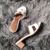 Hermes Oasis Sandals In White  Epsom Leather