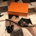 Hermes Oasis Sandals In Black Patent Calfskin
