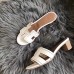 Hermes Oasis Sandals In White Perforated Epsom Leather