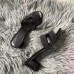 Hermes Oasis Sandals In Black Suede with Rhinestone