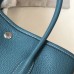 Hermes Garden Party 30 Bag In Blue Jean Taurillon Leather