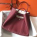 Hermes Garden Party 30 Bag In Bordeaux Taurillon Leather