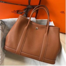 Hermes Garden Party 30 Bag In Gold Taurillon Leather