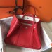 Hermes Garden Party 30 Bag In Red Taurillon Leather