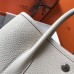 Hermes Garden Party 30 Bag In White Taurillon Leather