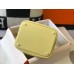 Hermes Picotin Lock 22 Bag In Jaune Poussin Clemence Leather