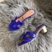 Hermes Oasis Sandals In Blue Matte Niloticus Crocodile