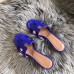 Hermes Oasis Sandals In Blue Matte Niloticus Crocodile