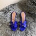 Hermes Oasis Sandals In Blue Matte Niloticus Crocodile