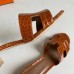 Hermes Oasis Sandals In Brown Shiny Niloticus Crocodile
