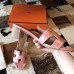 Hermes Oasis Sandals In Pink Shiny Niloticus Crocodile