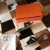 Hermes Oasis Sandals In Black Epsom Leather