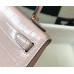 Hermes Kelly Mini II Bag In Rose Dragee Embossed Crocodile Leather