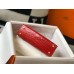 Hermes Kelly Mini II Bag In Red Embossed Crocodile Leather