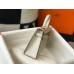 Hermes Kelly Mini II Bag In Beton Embossed Crocodile Leather