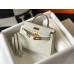 Hermes Kelly Mini II Bag In Beton Embossed Crocodile Leather