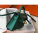 Hermes Kelly Mini II Bag In Vert Vertigo Epsom Leather GHW