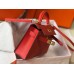 Hermes Kelly Mini II Bag In Rouge Casaque Epsom Leather GHW