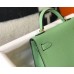 Hermes Kelly Mini II Bag In Vert Criquet Epsom Leather GHW