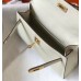 Hermes Kelly Mini II Bag In White Epsom Leather GHW