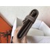 Hermes Kelly Classic Long Wallet In Etoupe Clemence Leather