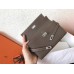 Hermes Kelly Classic Long Wallet In Etoupe Clemence Leather