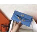 Hermes Kelly Classic Long Wallet In Blue Jean Epsom Leather