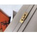 Hermes Kelly Classic Long Wallet In Grey Epsom Leather