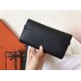 Hermes Kelly Classic Long Wallet In Black Epsom Leather