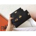 Hermes Kelly Classic Long Wallet In Black Epsom Leather