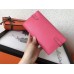Hermes Kelly Classic Long Wallet In Pink Epsom Leather