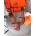 Hermes Viaggio 60MM Sandals In Brown Leather