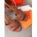 Hermes Viaggio 60MM Sandals In Brown Leather