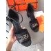 Hermes Viaggio 60MM Sandals In Black Leather