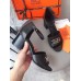 Hermes Viaggio 60MM Sandals In Black Leather