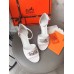 Hermes Viaggio 60MM Sandals In White Leather