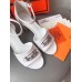Hermes Viaggio 60MM Sandals In White Leather