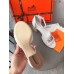 Hermes Viaggio 60MM Sandals In White Leather