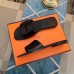 Hermes View Sandals In Black Calfskin leather