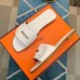 Hermes View Sandals In White Calfskin leather
