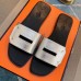 Hermes View Sandals In Silver Epsom Leather