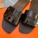 Hermes View Sandals In Black Patent leather