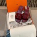 Hermes View Sandals In Ruby Patent Leather