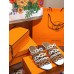 Hermes Thalassa Sandals In Brown/White Lambskin