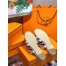 Hermes Thalassa Sandals In Brown/White Lambskin
