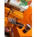Hermes Tandem Sandals In Silver Metallic Calfskin