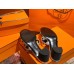 Hermes Tandem Sandals In Silver Metallic Calfskin