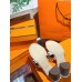Hermes Tandem Sandals In Brown/White Lambskin