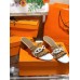 Hermes Tandem Sandals In Brown/White Lambskin